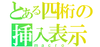 とある四桁の挿入表示（ｍａｃｒｏ）