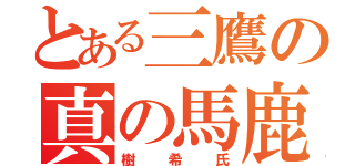 とある三鷹の真の馬鹿（樹希氏）