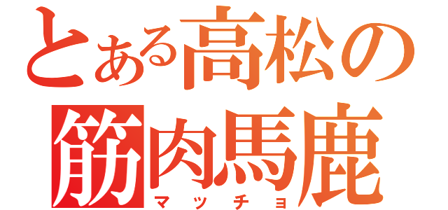 とある高松の筋肉馬鹿（マッチョ）