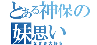 とある神保の妹思い（なぎさ大好き）