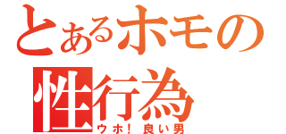 とあるホモの性行為（ウホ！良い男）