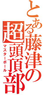 とある藤津の超頭頂部（マスターボール）