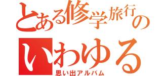 とある修学旅行のいわゆる日記（思い出アルバム）