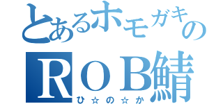 とあるホモガキのＲＯＢ鯖目録（ひ☆の☆か）