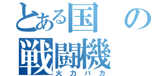 とある国の戦闘機（火力バカ）