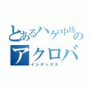 とあるハゲ中坊のアクロバット（インデックス）