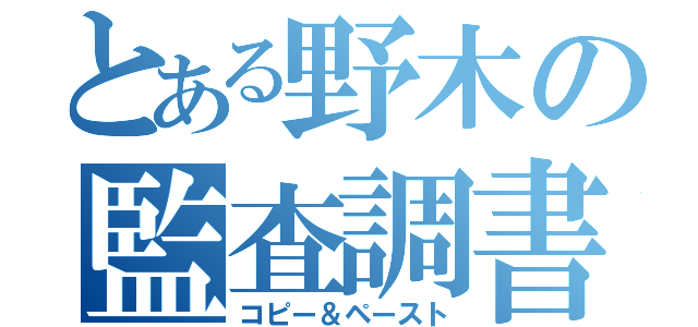 とある野木の監査調書（コピー＆ペースト）