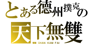 とある德州撲克の天下無雙（香港 ＣＨＡＮ ＫＡＭ ＦＡＩ）