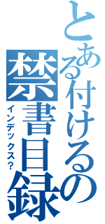 とある付けるの禁書目録（インデックス？）