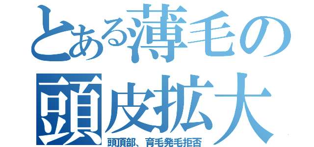 とある薄毛の頭皮拡大（頭頂部、育毛発毛拒否）