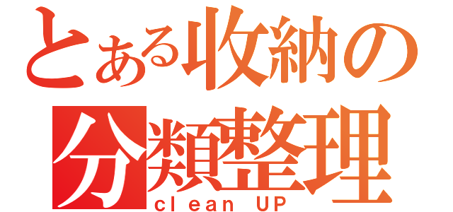 とある收納の分類整理（ｃｌｅａｎ ＵＰ）