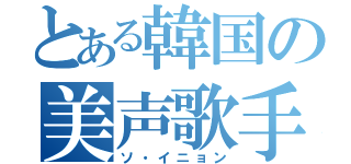 とある韓国の美声歌手（ソ・イニョン）