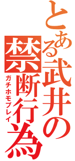 とある武井の禁断行為（ガチホモプレイ）