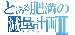 とある肥満の減量計画Ⅱ（ダイエット）