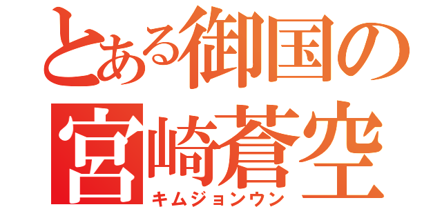 とある御国の宮崎蒼空（キムジョンウン）