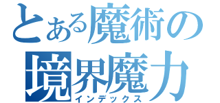 とある魔術の境界魔力（インデックス）