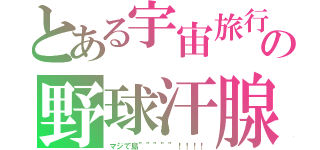 とある宇宙旅行　　の野球汗腺（マジで島”””””！！！！）
