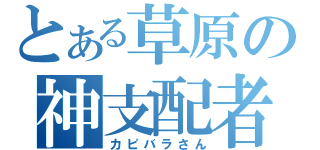 とある草原の神支配者（カピバラさん）