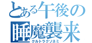 とある午後の睡魔襲来（クルトラクソネミ）