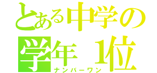 とある中学の学年１位（ナンバーワン）