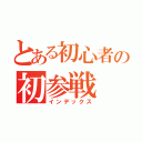 とある初心者の初参戦（インデックス）