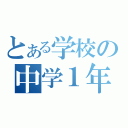 とある学校の中学１年（）