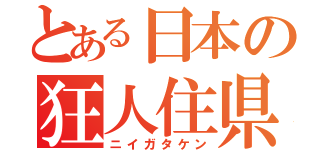 とある日本の狂人住県（ニイガタケン）