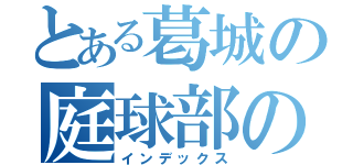 とある葛城の庭球部の後衛（インデックス）