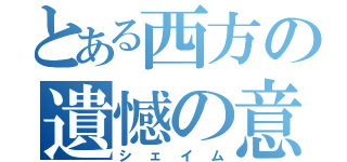 とある西方の遺憾の意（シェイム）