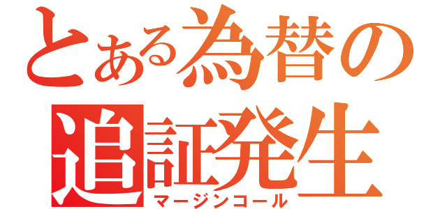 とある為替の追証発生（マージンコール）