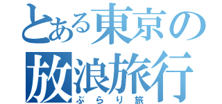 とある東京の放浪旅行（ぶらり旅）