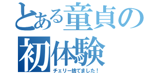 とある童貞の初体験（チェリー捨てました！）