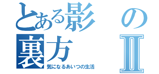 とある影の裏方Ⅱ（気になるあいつの生活）