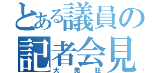 とある議員の記者会見（大発狂）