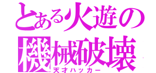 とある火遊の機械破壊（天才ハッカー）