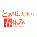 とある広大生の春休み（ハードワーク）