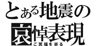 とある地震の哀悼表現（ご冥福を祈る）