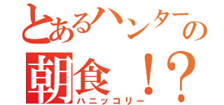 とあるハンターの朝食！？（ハニッコリー）