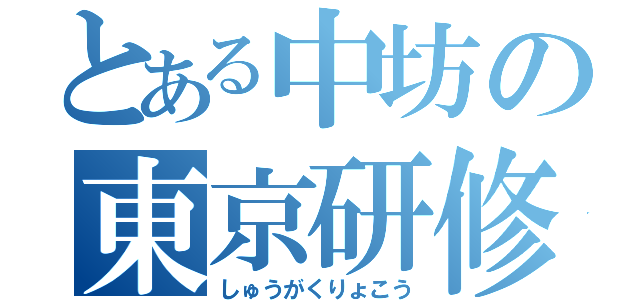 とある中坊の東京研修（しゅうがくりょこう）