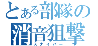 とある部隊の消音狙撃（スナイパー）