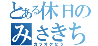 とある休日のみさきち（カラオケなう）