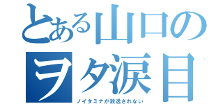 とある山口のヲタ涙目（ノイタミナが放送されない）