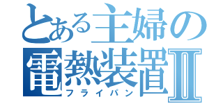 とある主婦の電熱装置Ⅱ（フライパン）