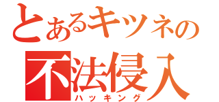 とあるキツネの不法侵入（ハッキング）