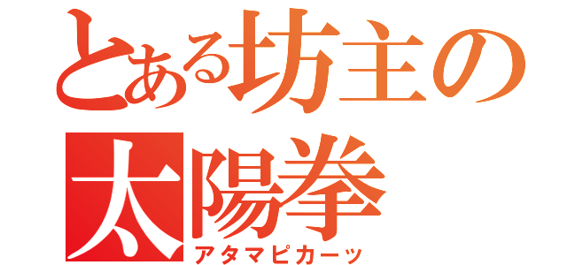 とある坊主の太陽拳（アタマピカーッ）