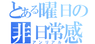 とある曜日の非日常感（アンリアル）