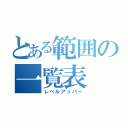 とある範囲の一覧表（レベルアッパー）