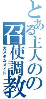 とある主人のの召使調教（カスタムメイド）