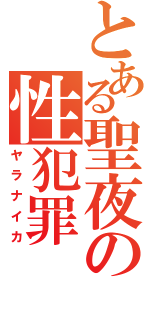 とある聖夜の性犯罪（ヤラナイカ）