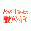 とある計算機の記憶装置（メモリ）